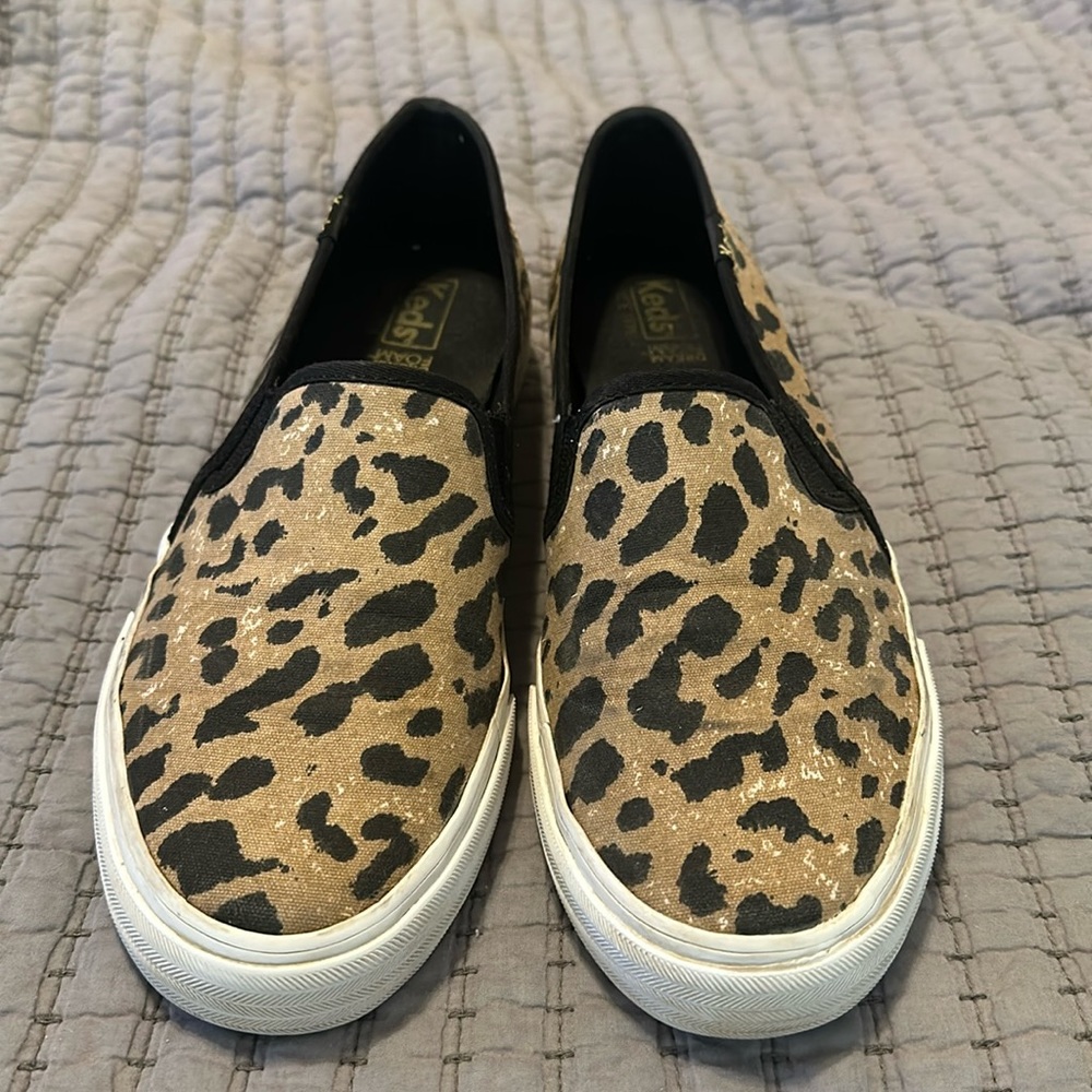 Keds Leopard Print slip on sneakers size 8